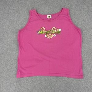 Vintage 90’s Margaritaville Womens Tank Top Size XL Pink Flower Pink Casual